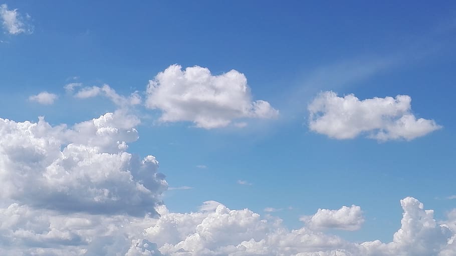 sky, clouds, white cloud, cloud - sky, blue, cloudscape, atmosphere HD wallpaper
