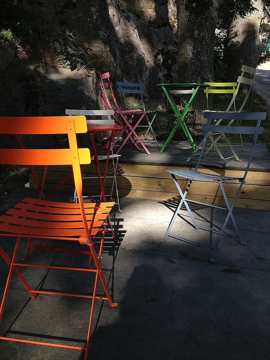 cafe, chairs, got, the archipelago, grinda, summer, sweden HD wallpaper