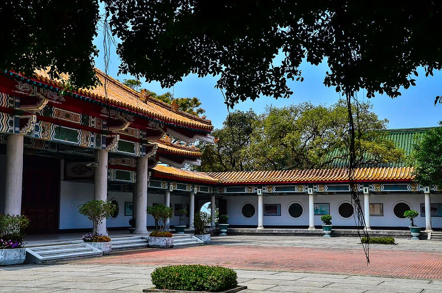 kaohsiung, drum hill area, the martyrs ' shrine, shoushan, china palace-construction, HD wallpaper