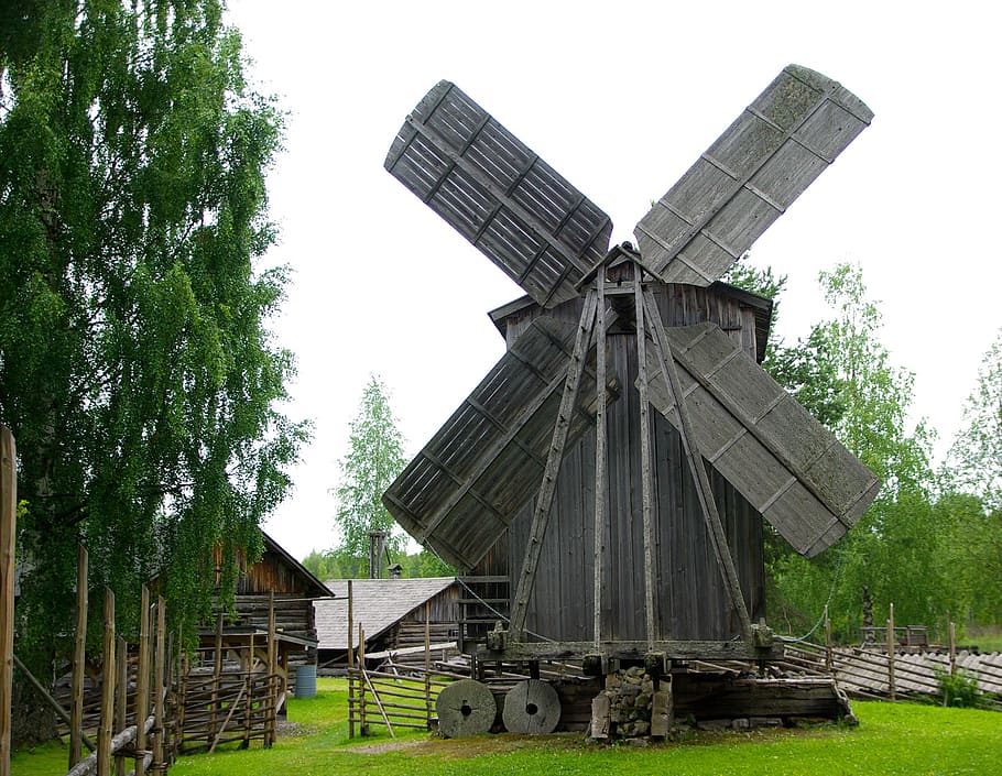finland, windmill, wings, architecture, renewable energy, alternative energy HD wallpaper
