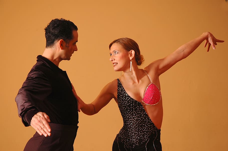 dancing man and woman, ballroom, latin, dance, women, people HD wallpaper