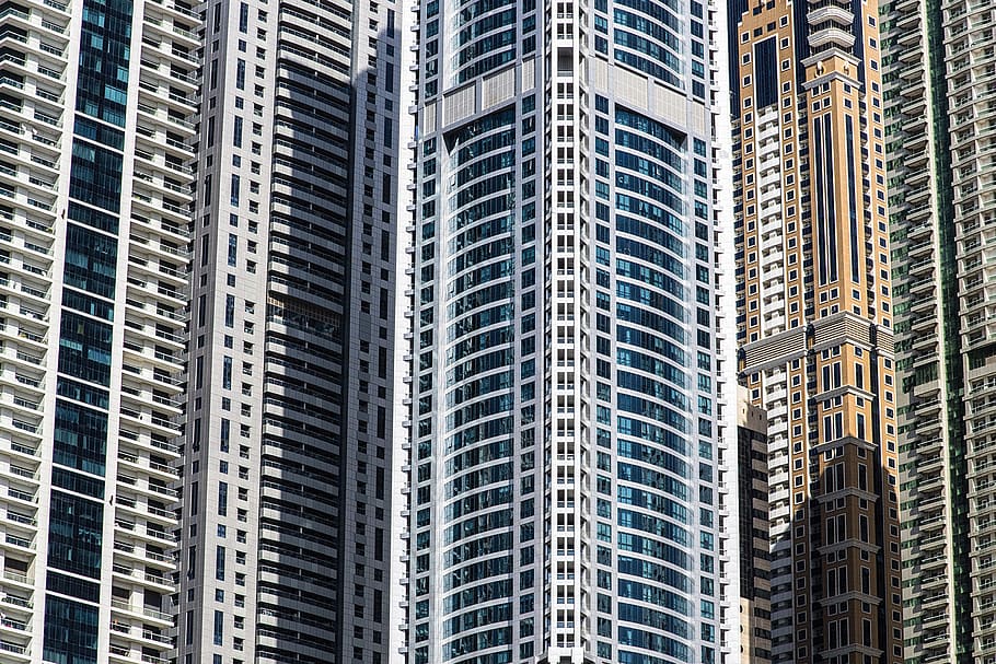 skyscraper, dubai, u a e, city, high, facade, big city, architecture HD wallpaper