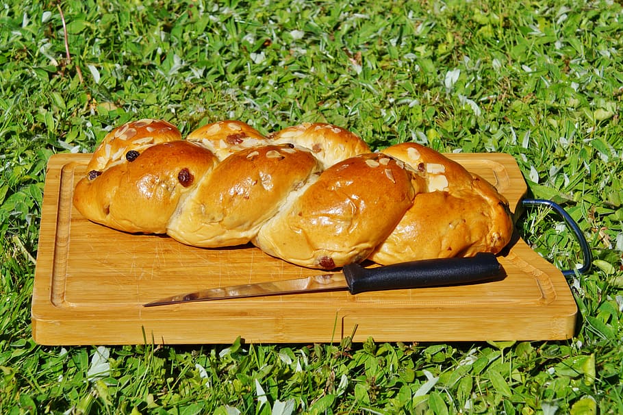 raisin braid, cake, plait, hefekranz, easter braid, bake, food HD wallpaper
