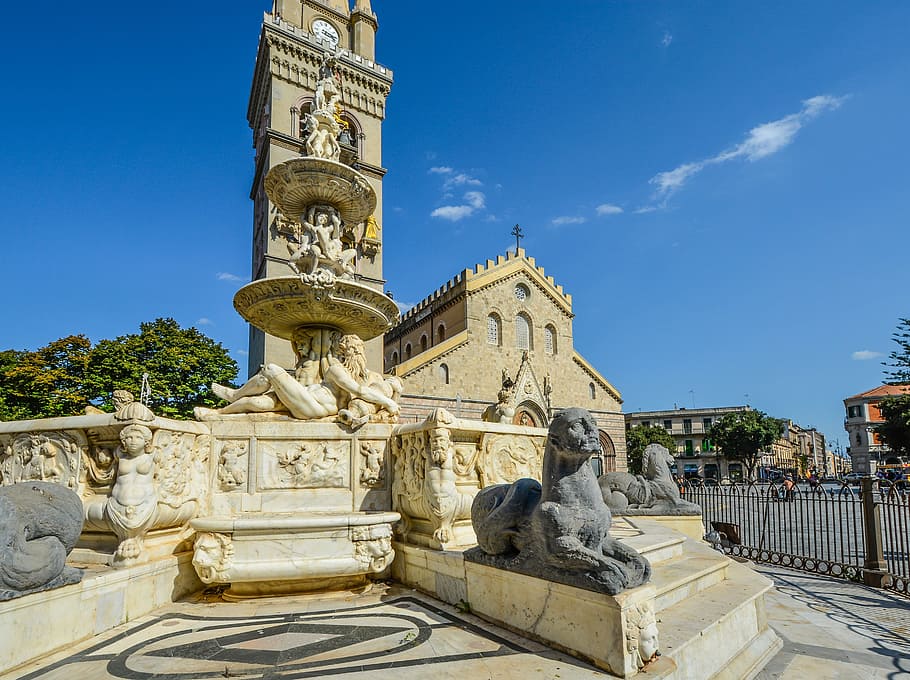 Sicily, Sculpture, Messina, Church, monument, italy, cathedral, HD wallpaper