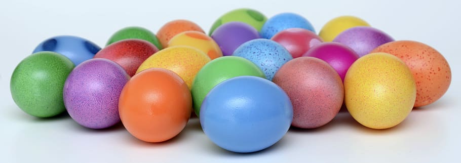 assorted-color easter eggs, colorful, happy easter, easter theme, HD wallpaper