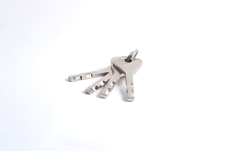 keys, silver, security, metal, lock, steel, door, house, business HD wallpaper