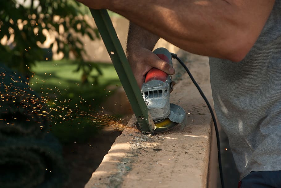tool, grinder, sparks, diy, one person, working, occupation HD wallpaper