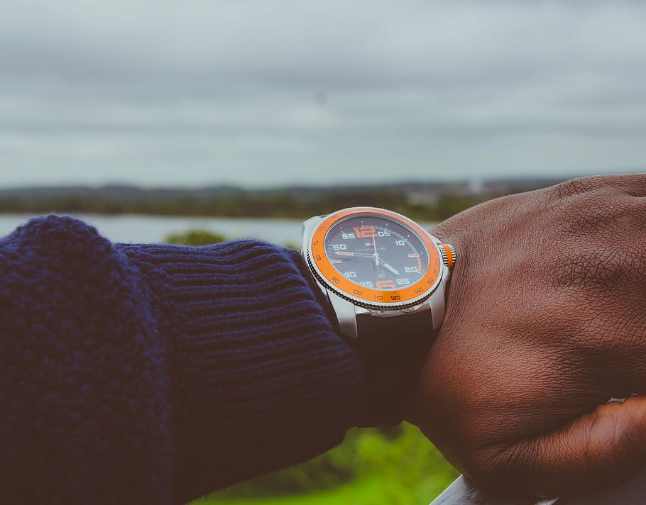 hand, man, time, wristwatch, human hand, human body part, one person HD wallpaper