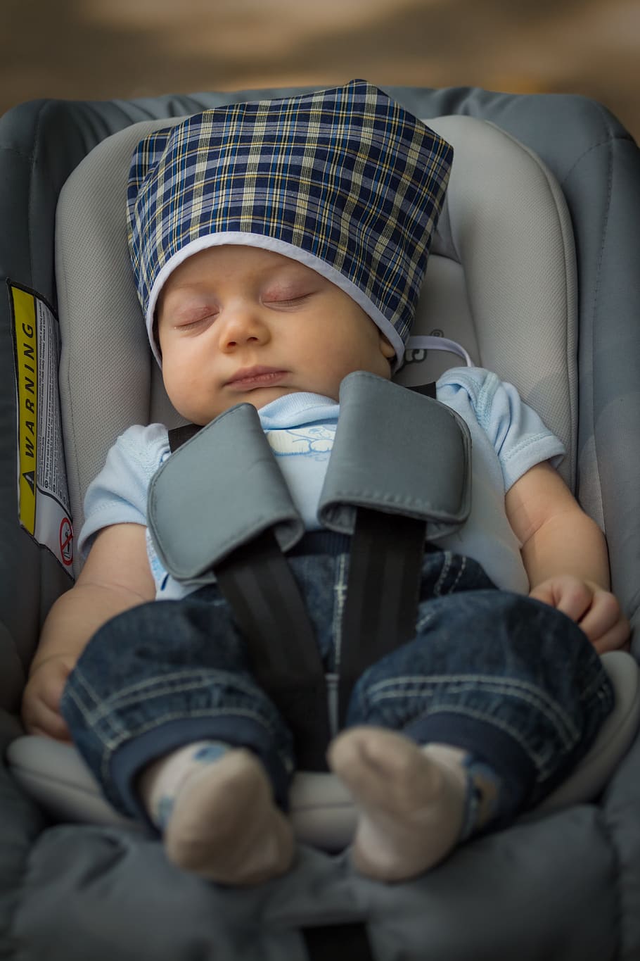 baby sleeping on convertible car seat, little boy, kid, cute, HD wallpaper