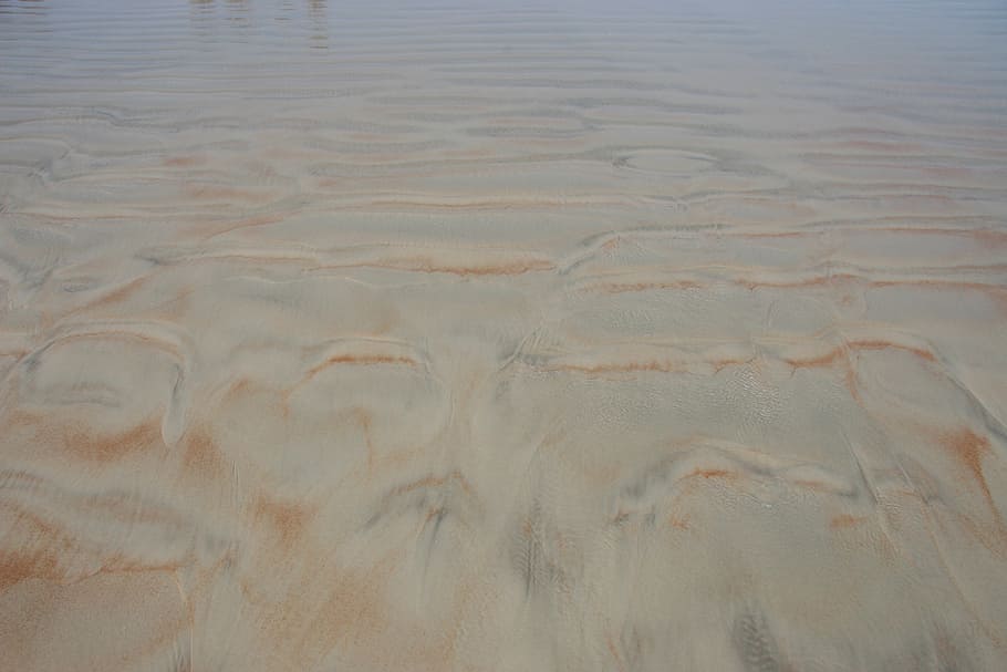 sand, texture, abstract, beach, wet, shore, water, land, nature HD wallpaper