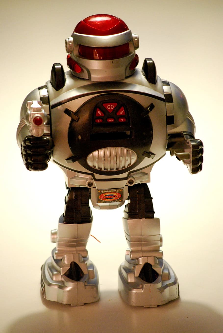toddler's gray and black robot, toy, android, science, futuristic HD wallpaper