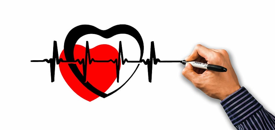 person draw heartbeat, bless you, pulse, heart rate, protection