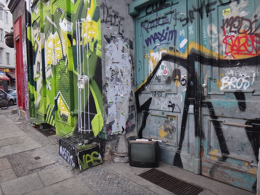 graffity, berlin, germany, art, building, spray, wall painting HD wallpaper