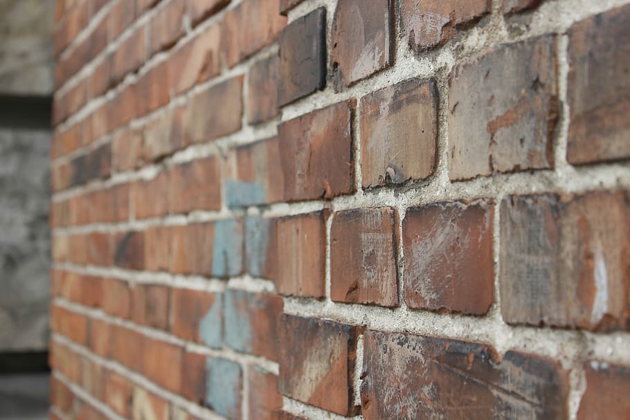 closeup photo of brown bricks, brown bricked wall, brick wall HD wallpaper