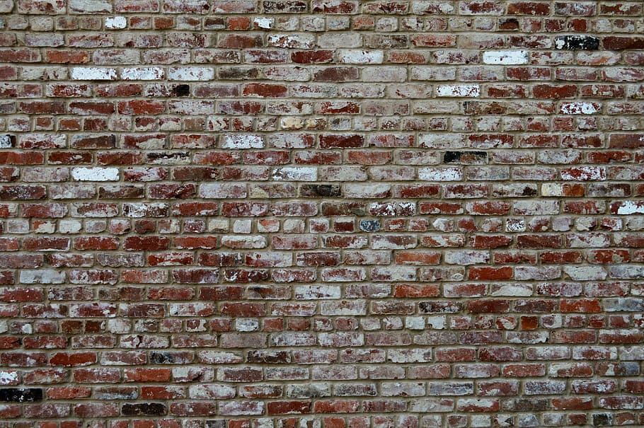 closeup view of red concrete brick wall, texture, background HD wallpaper