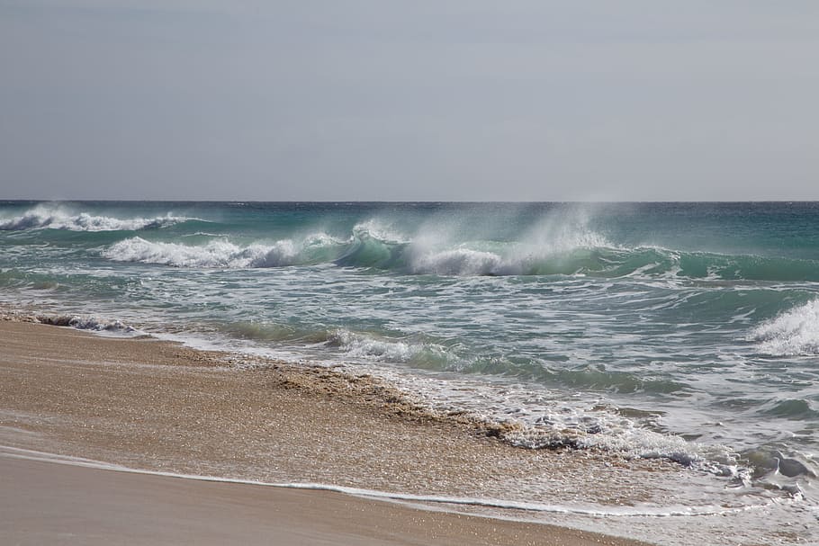 Sea, Surf, Ocean, ocean surf, wave, beach, horizon over water HD wallpaper