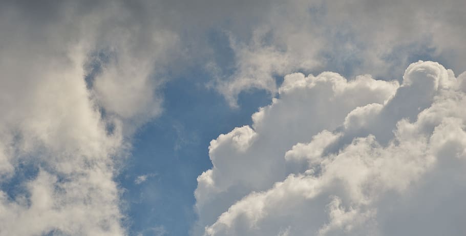 photography of white clouds and blue sky, background image HD wallpaper