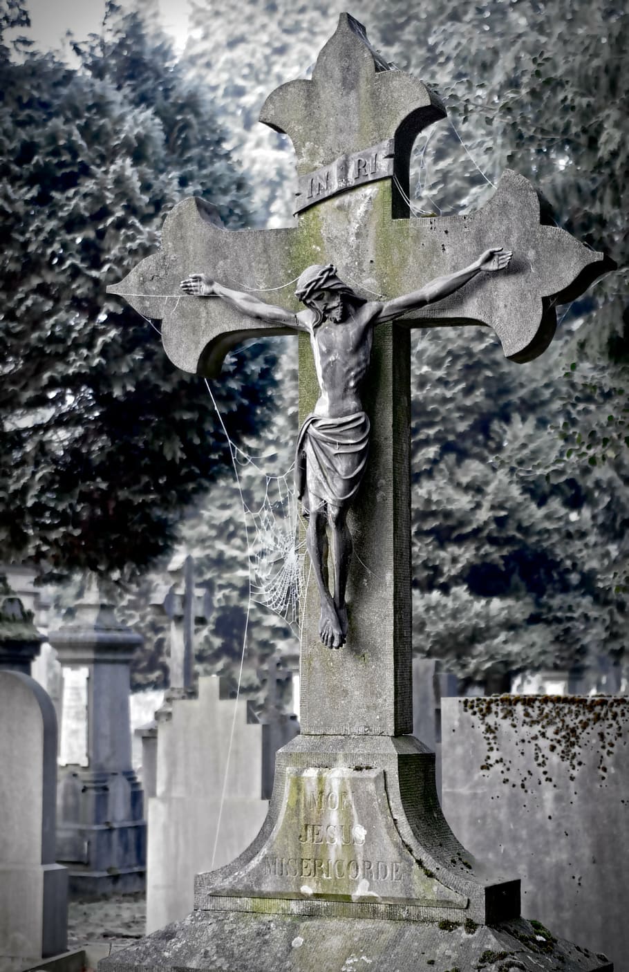 cemetery, cross, image, old, religion, belief, spirituality HD wallpaper
