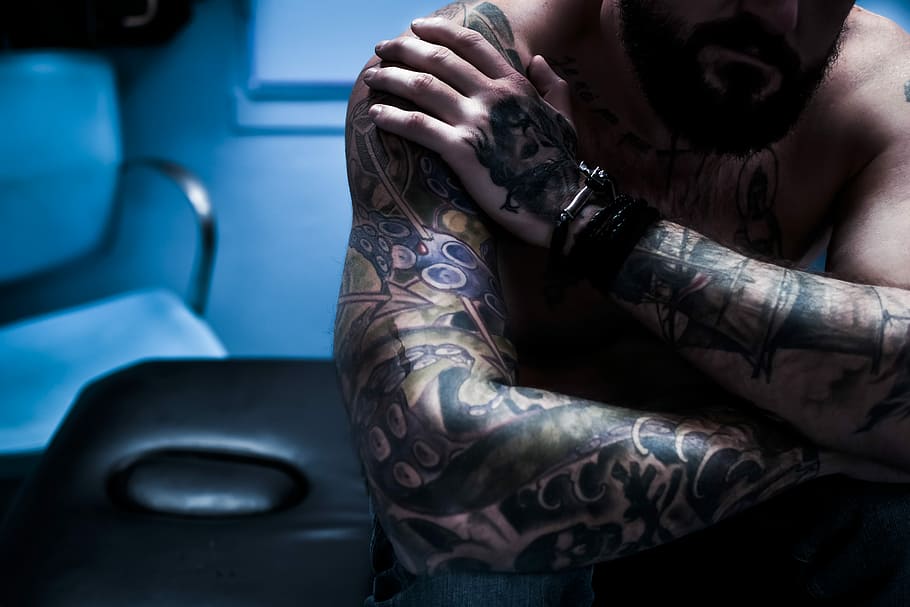 HD wallpaper: Inked Man, man with tattoos 3D illustration, tattoo sleeve,  portrait | Wallpaper Flare