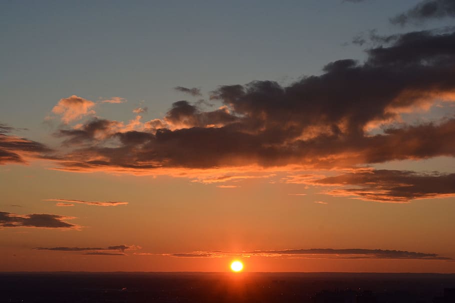 Sundown, Sunset, Nature, sky, evening, outdoor, summer, light HD wallpaper