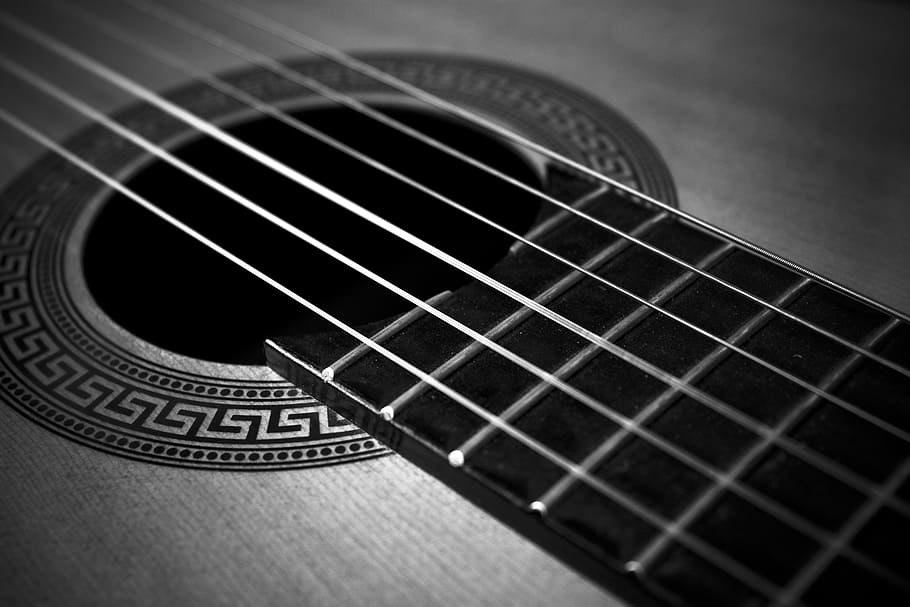 brown acoustic guitar, music, socket, lad, tool, musical Instrument HD wallpaper