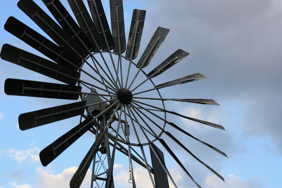windmill, outdoor, sky, rural, traditional, landscape, farm HD wallpaper