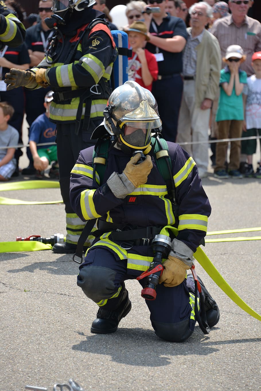 Fire Fighter, Fire, respiratory protection, feuerloeschuebung