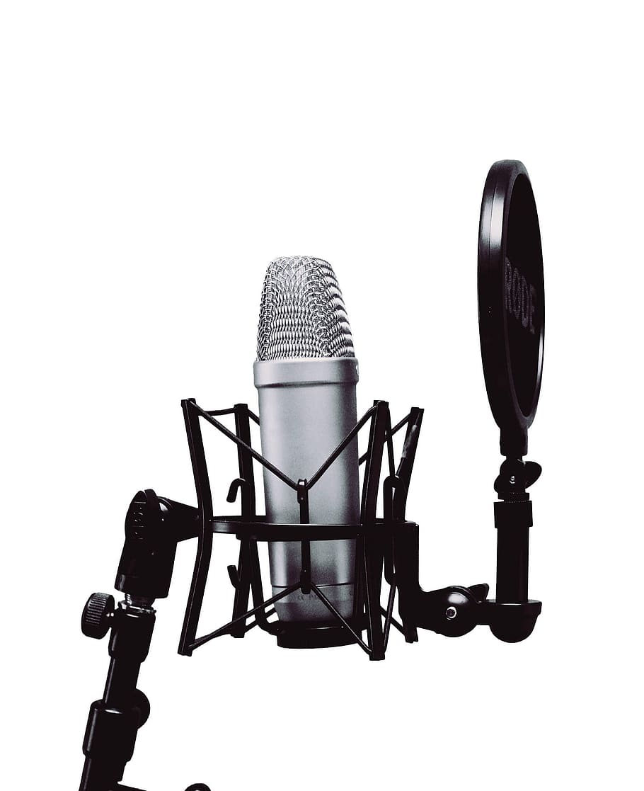gray condenser microphone, vintage, old, isolated, retro, music HD wallpaper