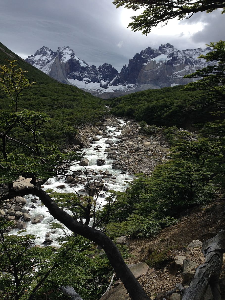 HD wallpaper: Chile, Patagonia, Hiking, Mountain, green, torrent ...