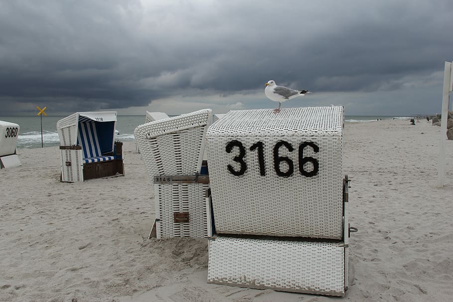 beach, sand, sea, coast, travel, beach chair, sylt, summer HD wallpaper