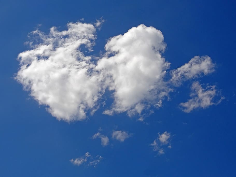 cumulus, cumulus clouds, sky, blue, weather, summer weather HD wallpaper