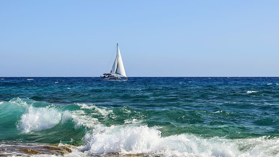 Wave, Sea, Spray, Spray, Foam, Motion, Boat, horizon, summer HD wallpaper