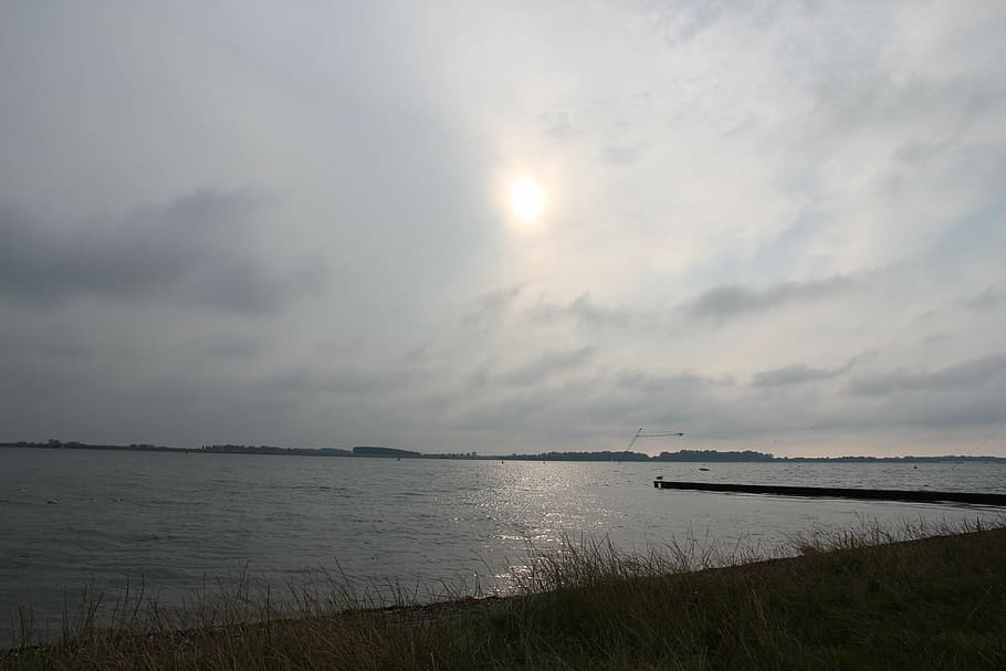 more, sunset, water, landscape, clouds, heaven, nature, setting sun HD wallpaper