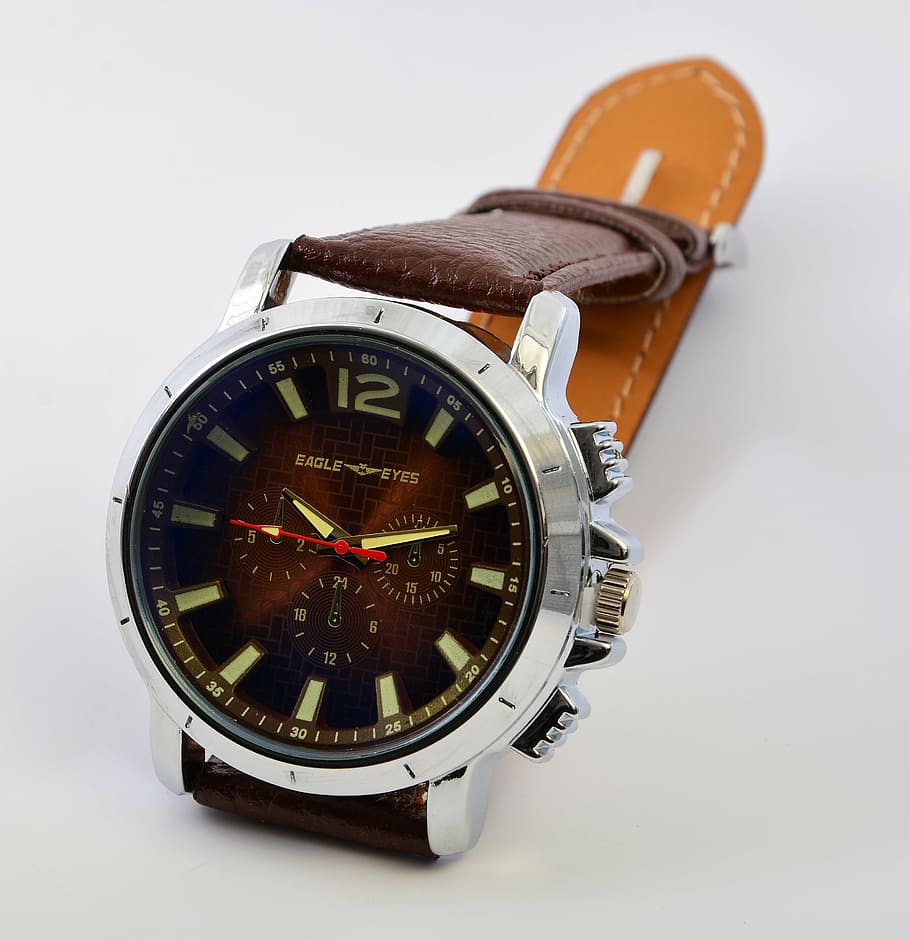 time, male, wristwatch, white background, studio shot, clock HD wallpaper