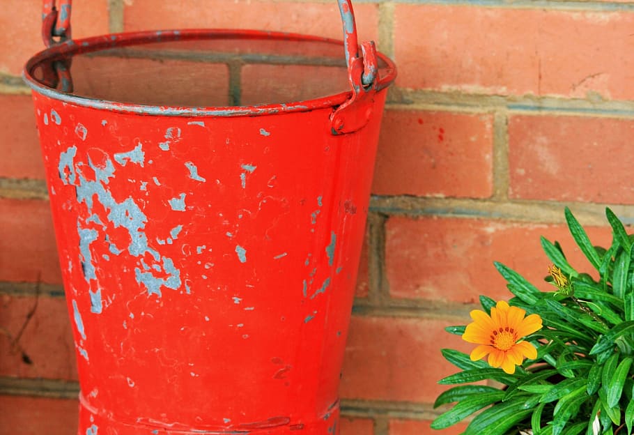 bucket, water, fire, extinguish, precaution, extinguisher, equipment HD wallpaper
