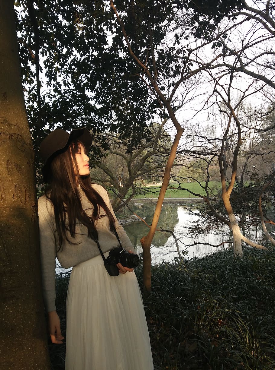 sunshine, university student, visit, tree, young adult, plant HD wallpaper