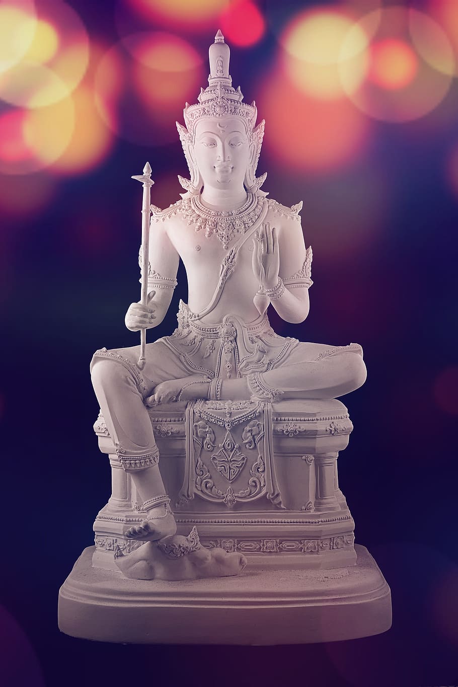 white Buddha figurie, vishnu, image, hindu, religion, god, hinduism