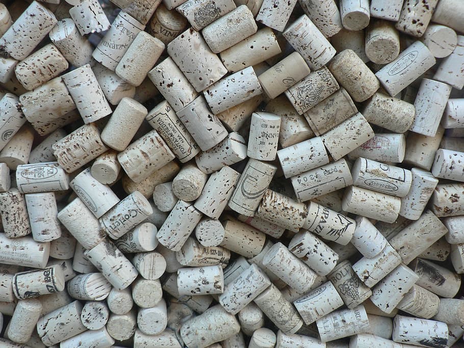cork lid lot, closeup photo of gray bottle cork lot, wine, pile HD wallpaper