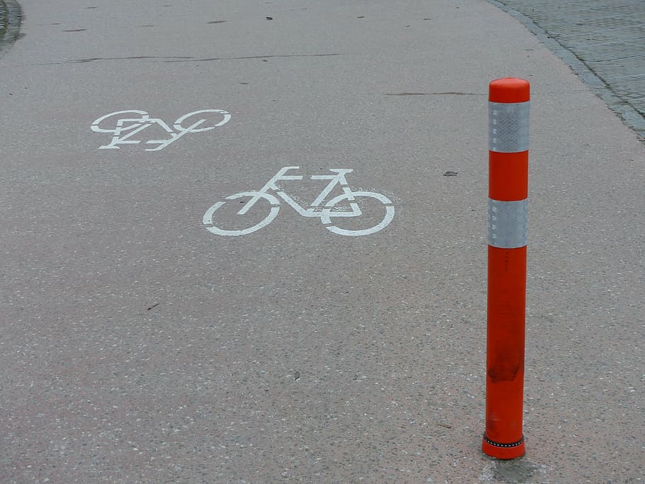 cycle path, bike, road, cycle path signs, mark, communication, HD wallpaper