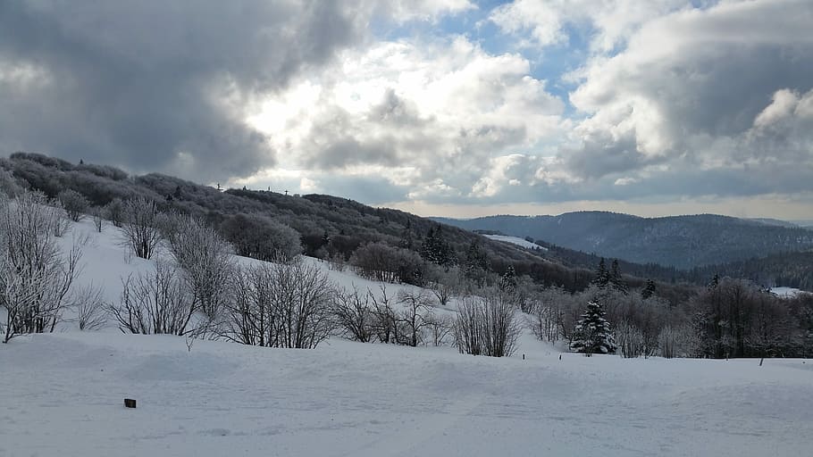 vosges, sun, cold, snow, cloud - sky, winter, cold temperature HD wallpaper