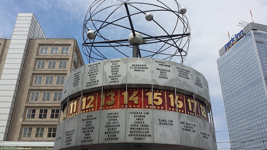 world clock, berlin, building, capital, building exterior, architecture HD wallpaper