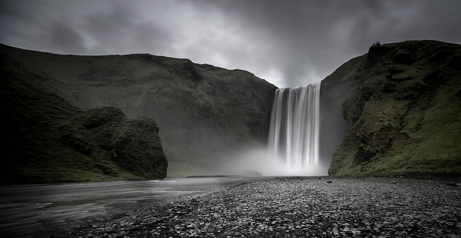 waterfalls scenery, Selfoss, stream, creek, river, stone, nature HD wallpaper