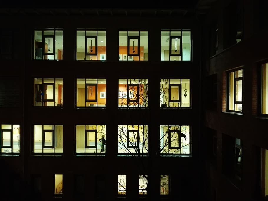 window, hof, light, building, night, architecture, built structure HD wallpaper