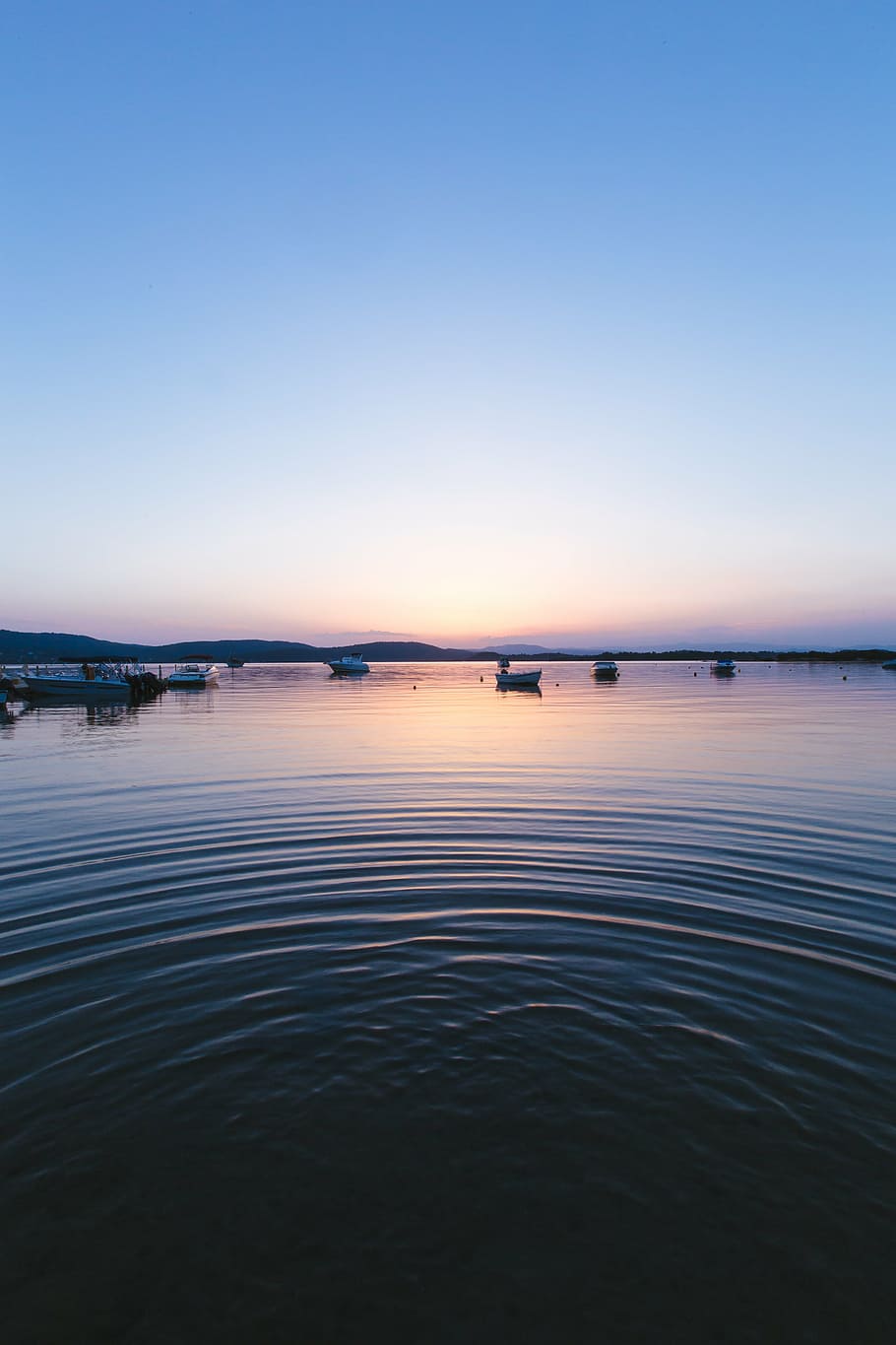 white boats on body of water during sunset, photo, high, angle HD wallpaper