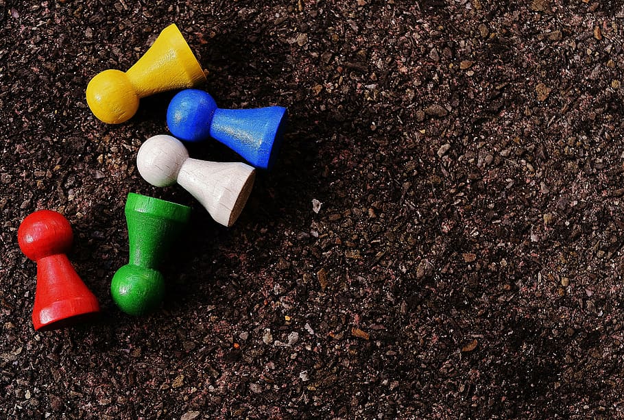 five assorted-color decors, play stone, colorful, figures, wood, HD wallpaper