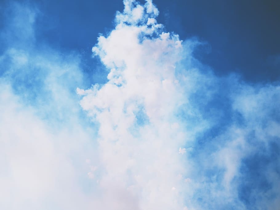 cloudy sky during daytime, closeup photo of gray smoke, cloudscape HD wallpaper