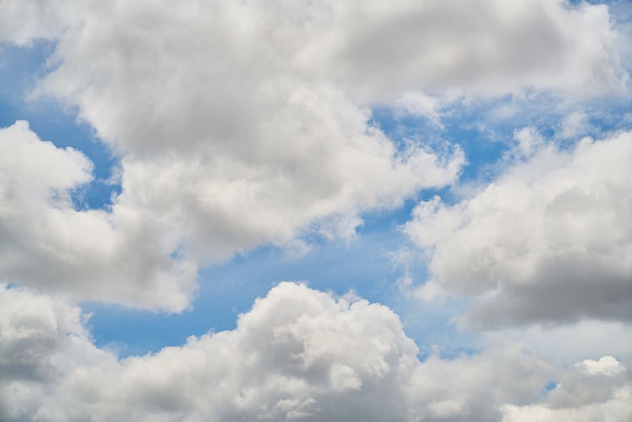 cloud, blue, composition, sky, clouds, white, white clouds, HD wallpaper