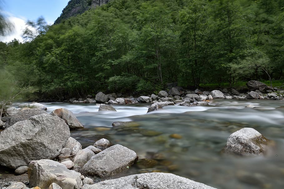 river, long exposure, water, nature, stream, rock - Object HD wallpaper