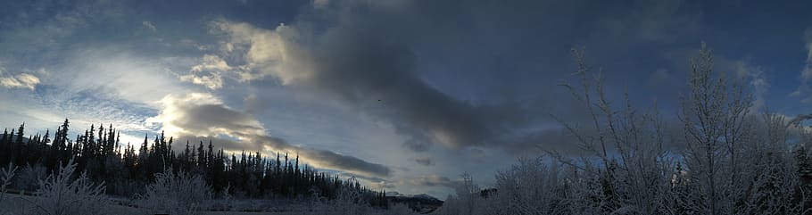 cloudy, cloudy skies, cold, dawn, ice, landscape, light, mountain HD wallpaper