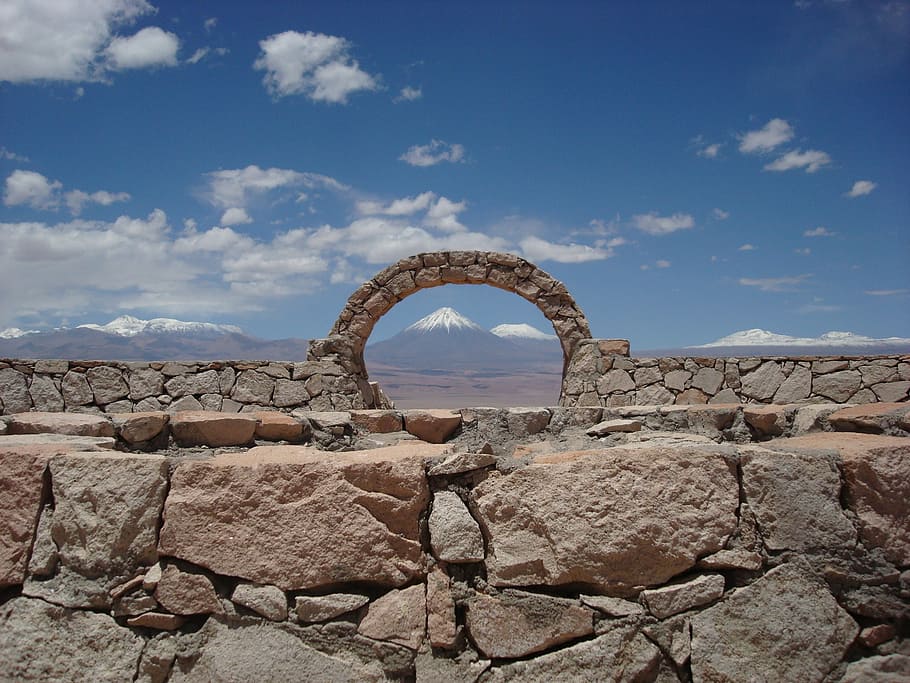 desert, volcano, clouds, nature, landscape, horizon, environment HD wallpaper